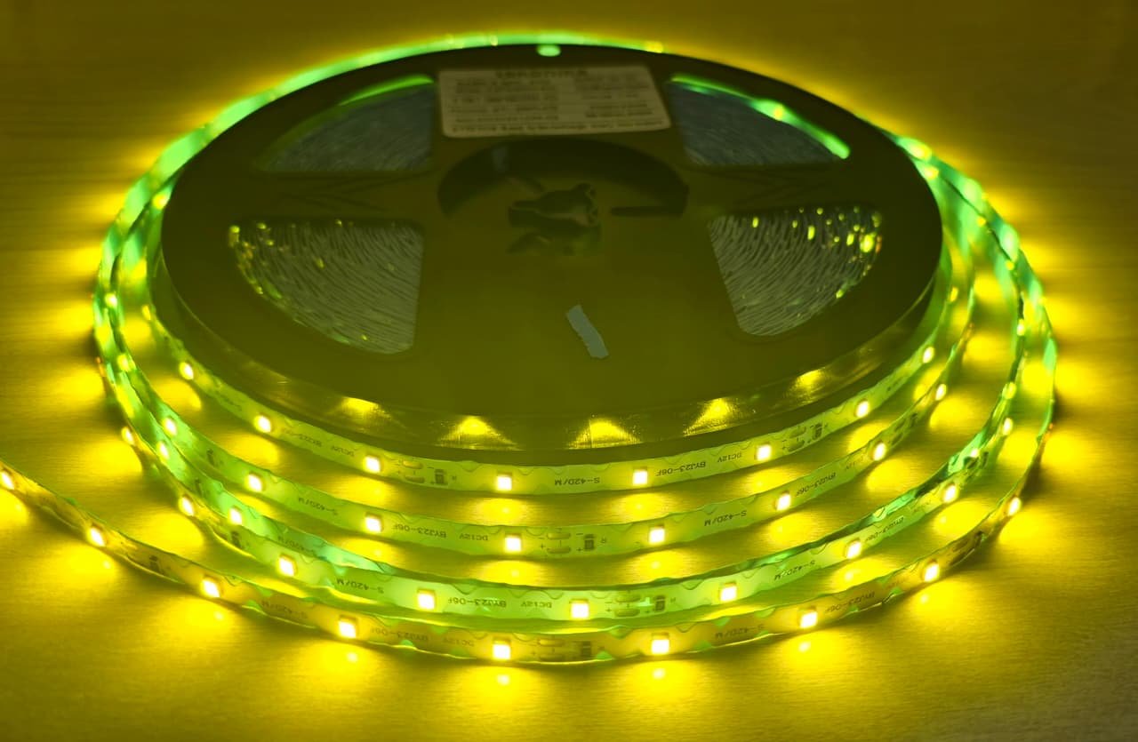 LED-ZZ-LYW-120D-10-20M-2835 Lemon Yellow - Flexible - 20MTR - 120D/M - DC 12V - 10 W/M - 2835 - Image 1